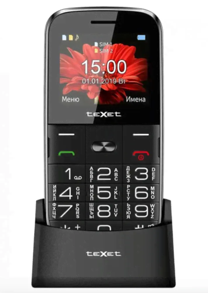 Мобильный телефон teXet TM-B227 док-станция, черный-0
