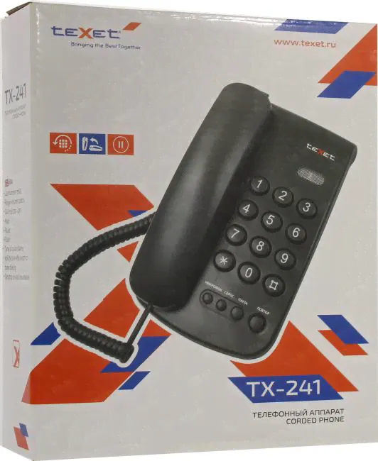 Стационарный телефон Texet TX-241 <Black>-0
