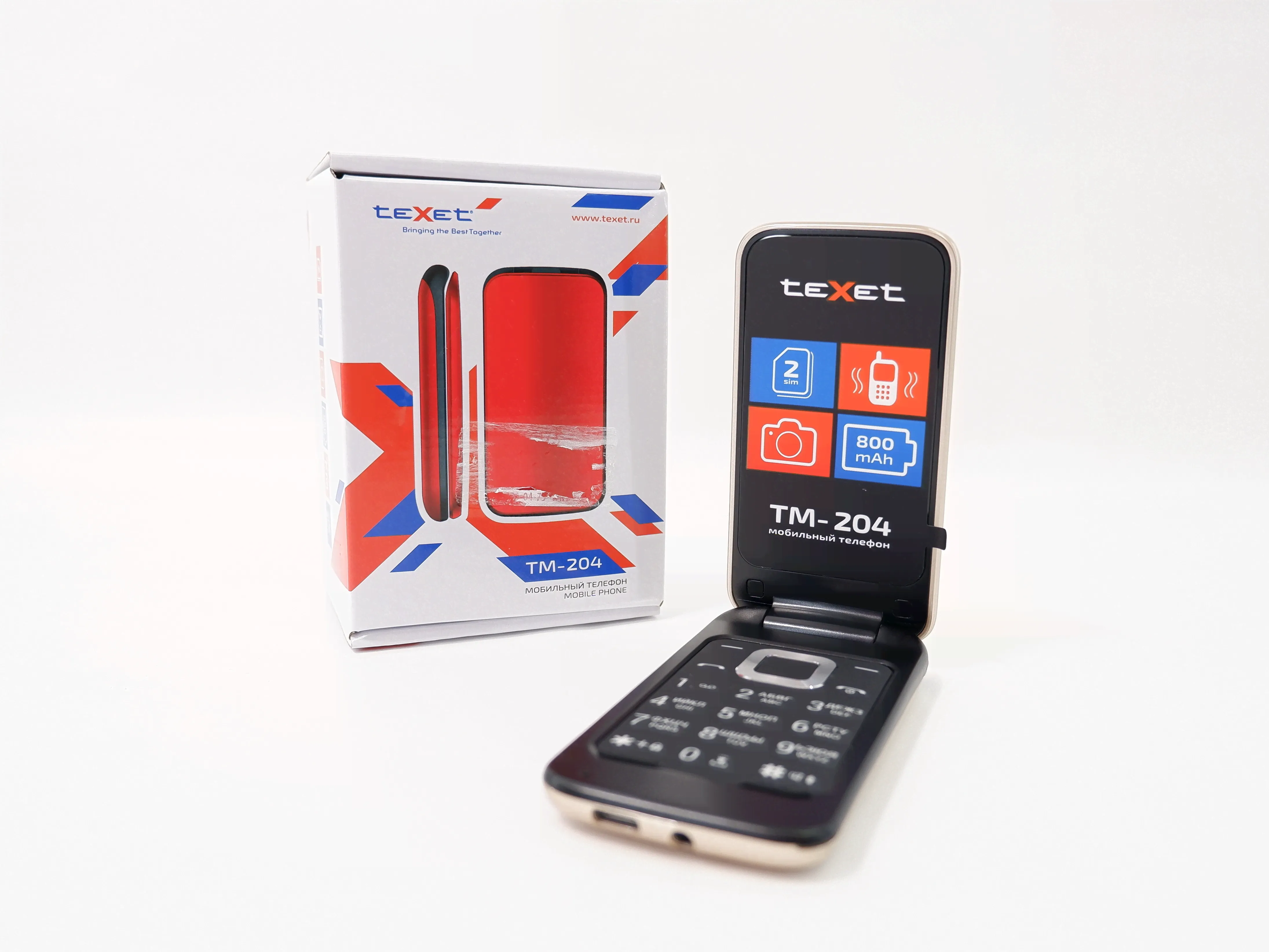Texet Мобильный телефон TEXET TM-204 шампань мобильный телефон-1
