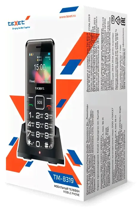 Мобильный телефон teXet TM-B319, красный-1