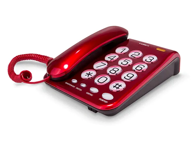 Телефон teXet TX-262 проводной, красный-0