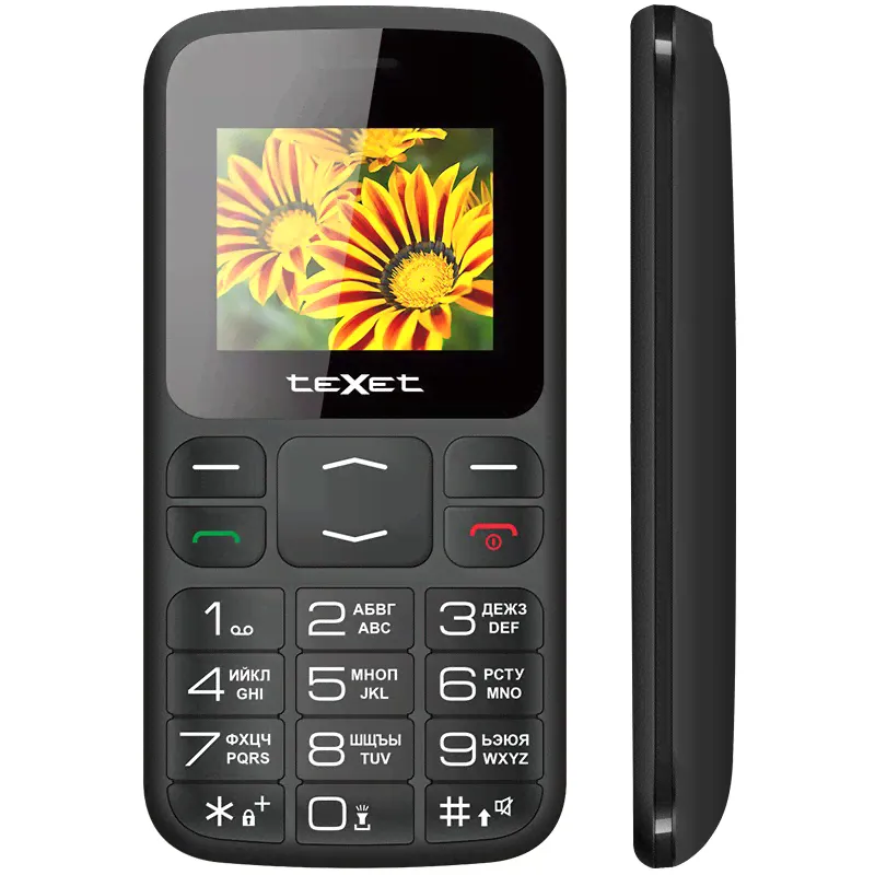 Сотовый телефон Texet TM-B208 2,4", microSD, 2 sim, чёрный
