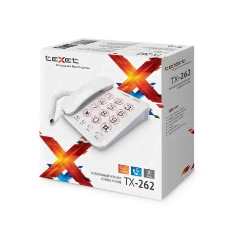 Телефон проводной teXet TX-262-0