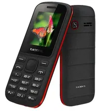Мобильный телефон кнопочный Мобильный телефон кнопочный TEXET TM-130 Black/Red (2 SIM)
